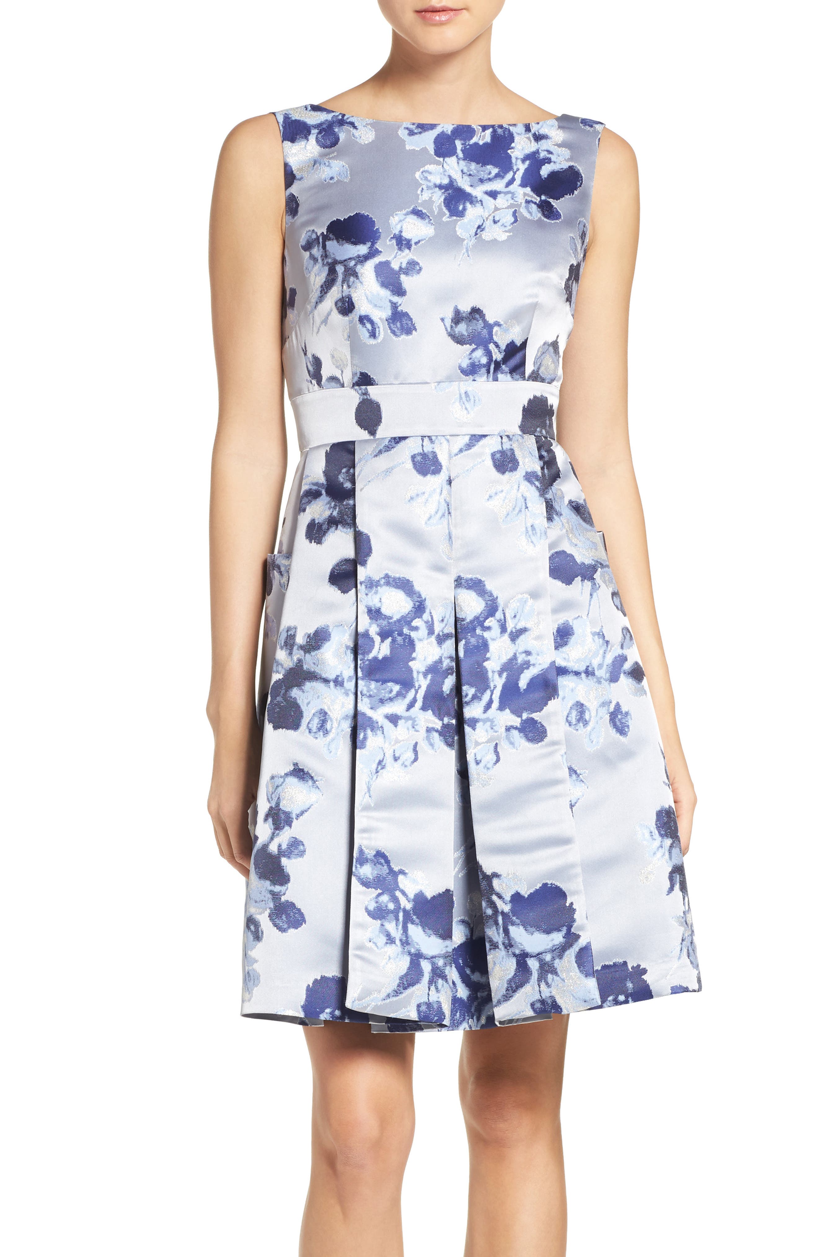 Eliza J Pleated Jacquard Dress Nordstrom