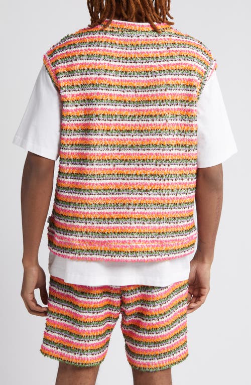 Shop Krost Crushed Sand Sweater Vest In Orange Coral Multi