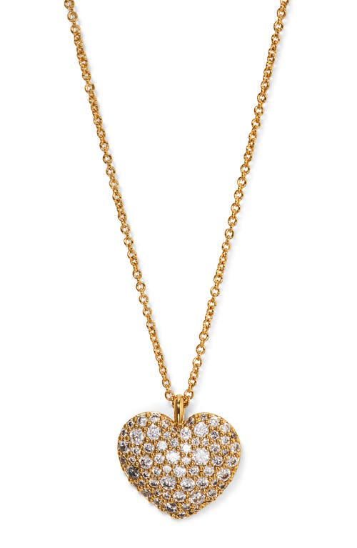 Shop Nadri Pavé Crystal Heart Pendant Necklace In Gold