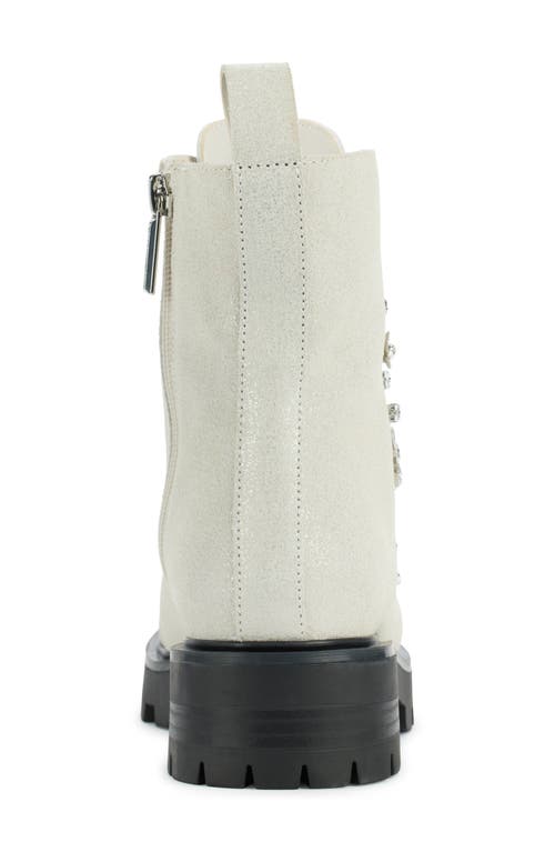 Karl Lagerfeld Paris Makenzie Combat Boot In Soft White
