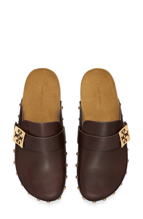 Shop Tory Burch Mellow Stud Mule In Deep Mocha/gold