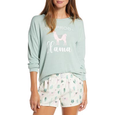 Plus Size Pj Salvage Chesea Long Sleeve Pajama Top, Green