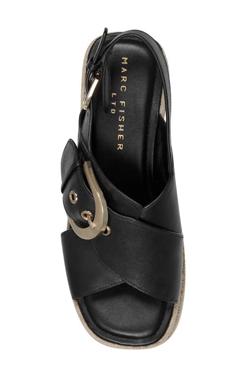 Shop Marc Fisher Ltd Renda Slingback Espadrille Platform Wedge Sandal In Black 001