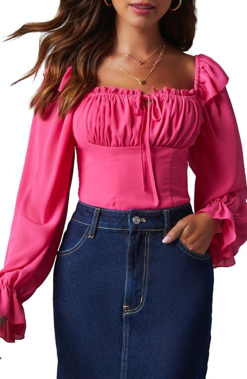 Shop Vici Collection Julie Ruffle Shoulder Crop Top In Pink