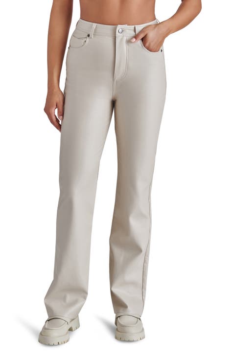 Faux Leather Pants with Patch Pocket Detail — White – Forma Brand