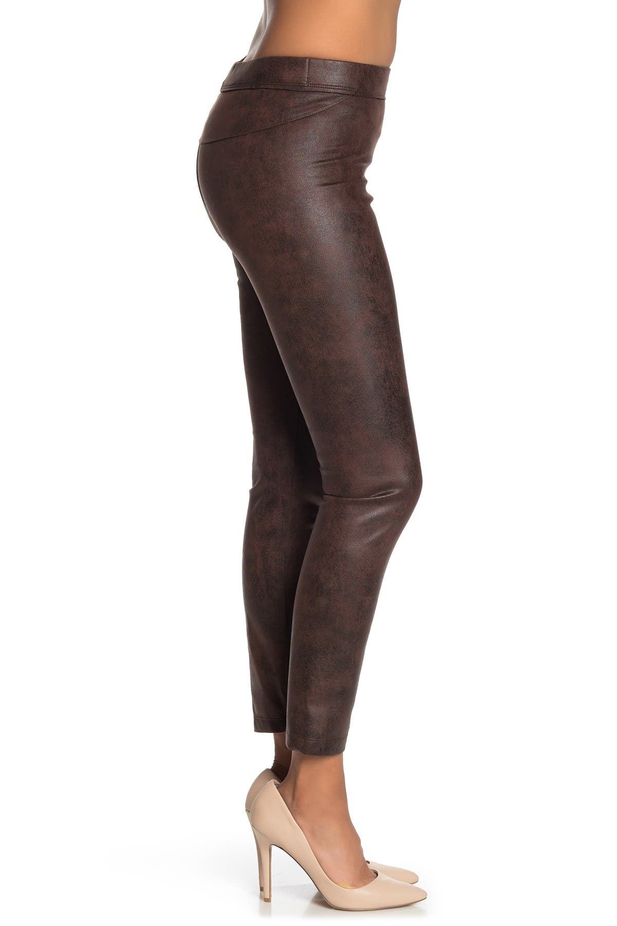 faux leather tights