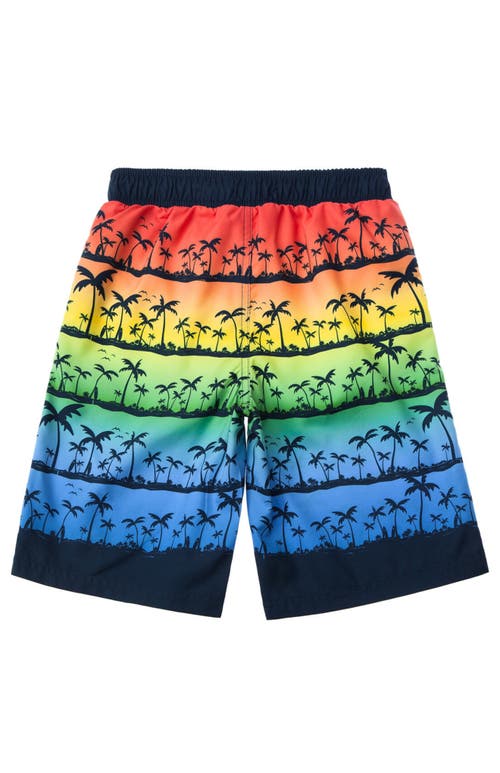 Shop Rokka&rolla Kid's Swim Trunks With Mesh Lining And Upf 50+ Protection In Island Paradise