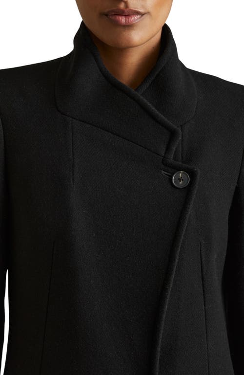 Shop Reiss Maude Double Breasted Wool Blend Coat In Black