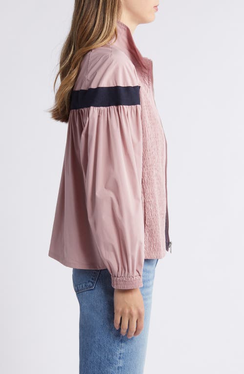 Nikki Lund Missy Water Repellent Smocked Jacket In Pink