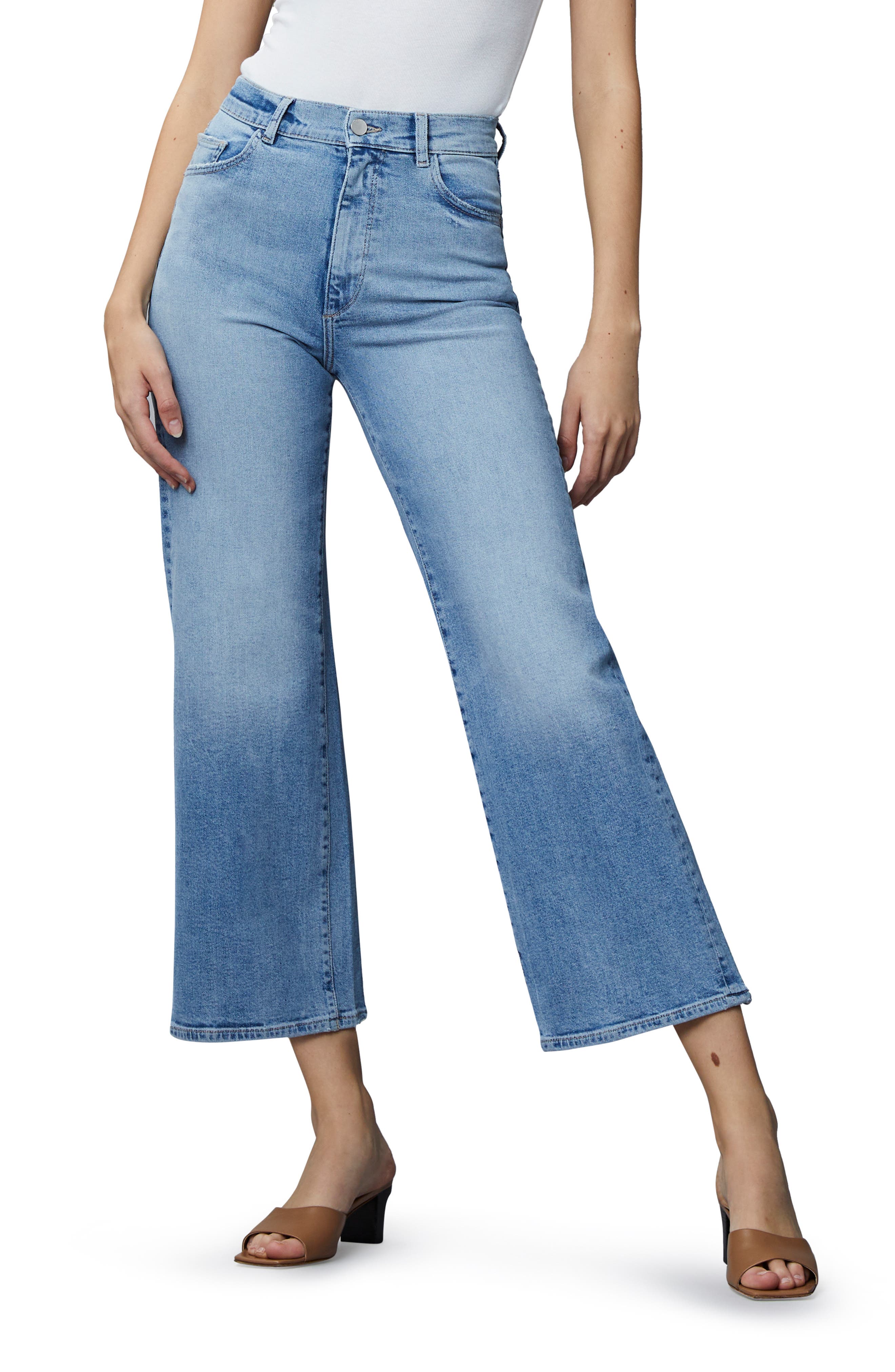 DL1961 Womens Hepburn High Rise Wide Leg Jeans 