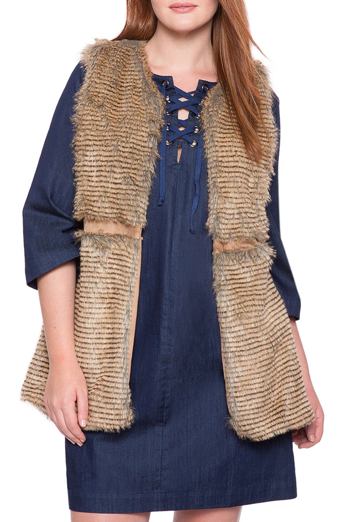 ELOQUII Faux Fur Vest (Plus Size) Nordstrom