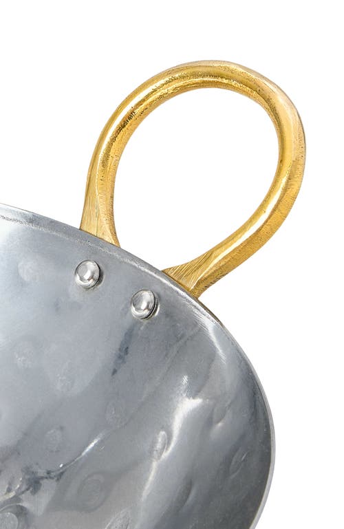 Verve Culture Kadai Rolled Steel Wok With Brass Handle 12"