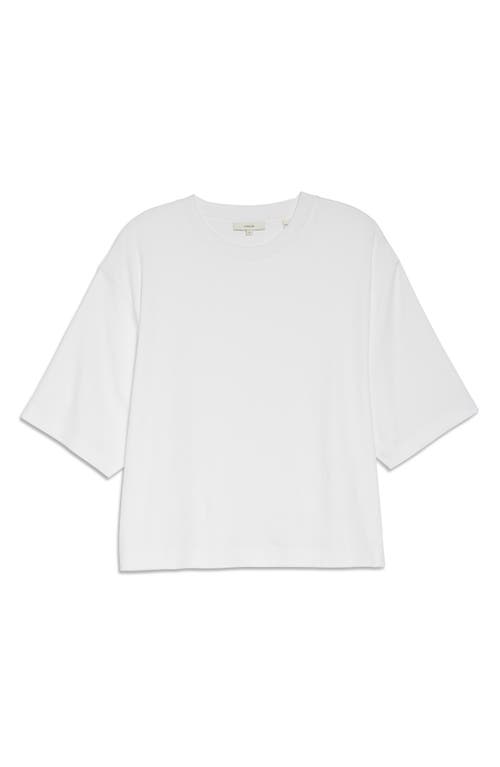 Shop Vince Wide Sleeve Pima Cotton Crop Top In Optic White