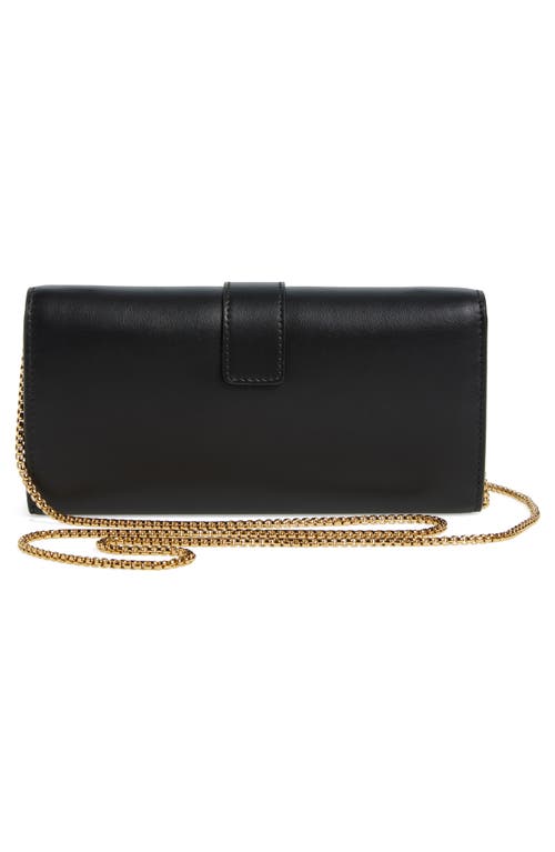 Ferragamo Hug Leather Wallet On A Chain In Nero