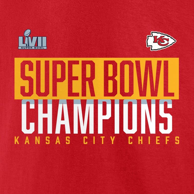 FANATICS FANATICS BRANDED RED KANSAS CITY CHIEFS SUPER BOWL LVII CHAMPIONS FOAM FINGER T-SHIRT