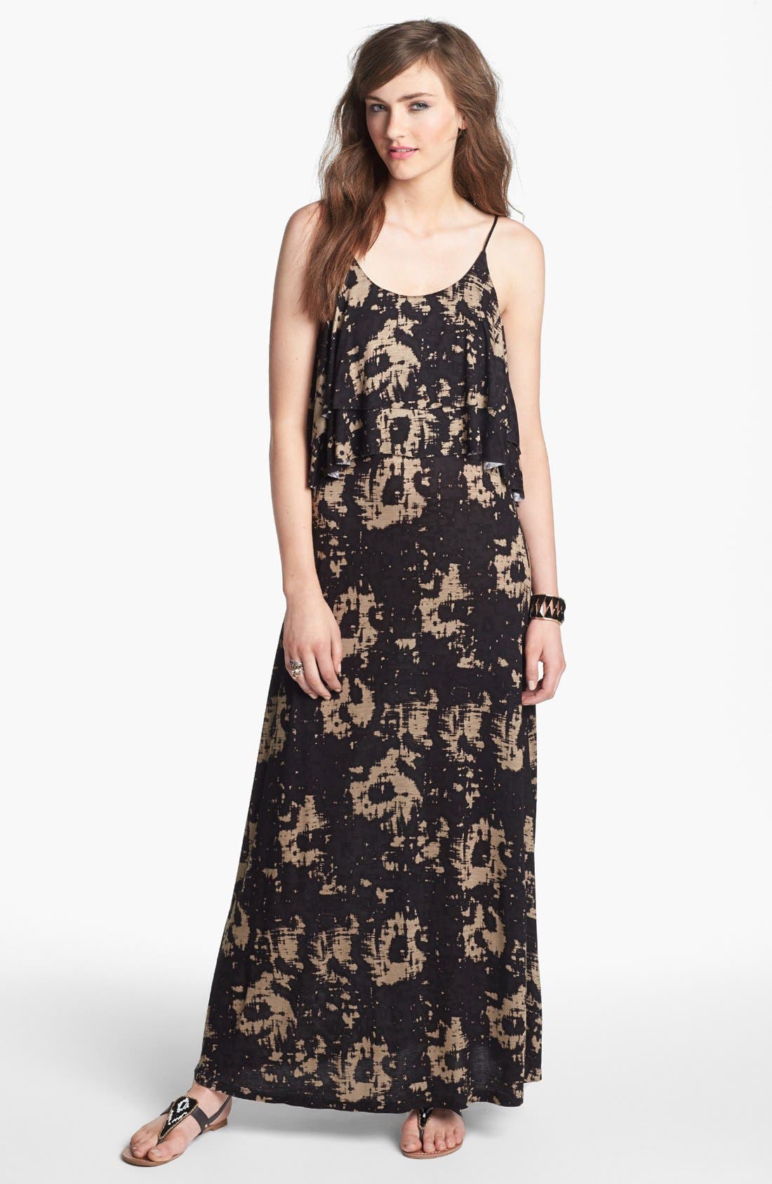 Minty Tiered Ruffle Maxi Dress (Juniors) Only) Nordstrom