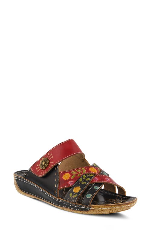 L'artiste By Spring Step L'artiste Leigh Sandal In Black Multi Leather