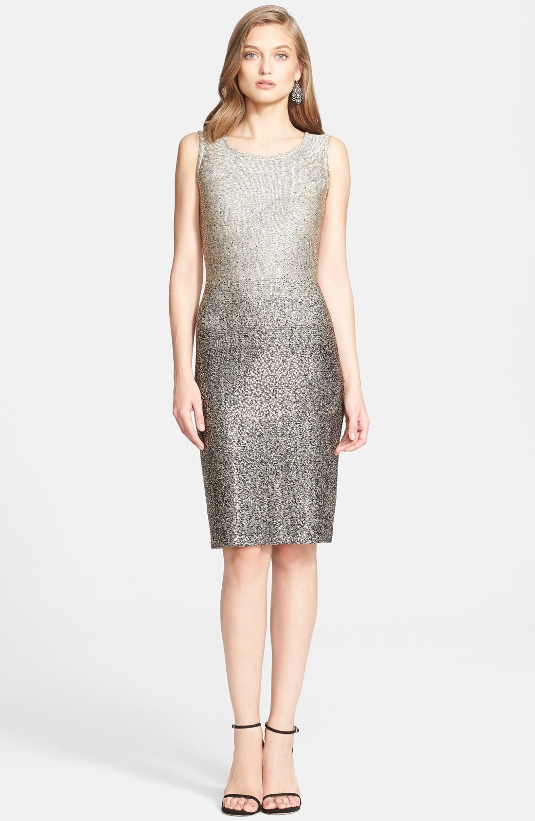 St. John Collection Dégradé Shimmer Knit Sequin Sheath Dress Nordstrom