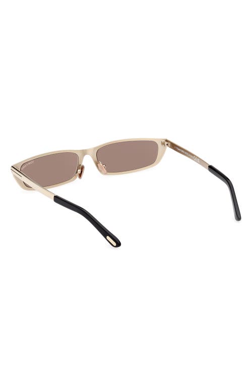 Shop Tom Ford 59mm Mirror Rectangular Sunglasses In Gold/brown Mirror