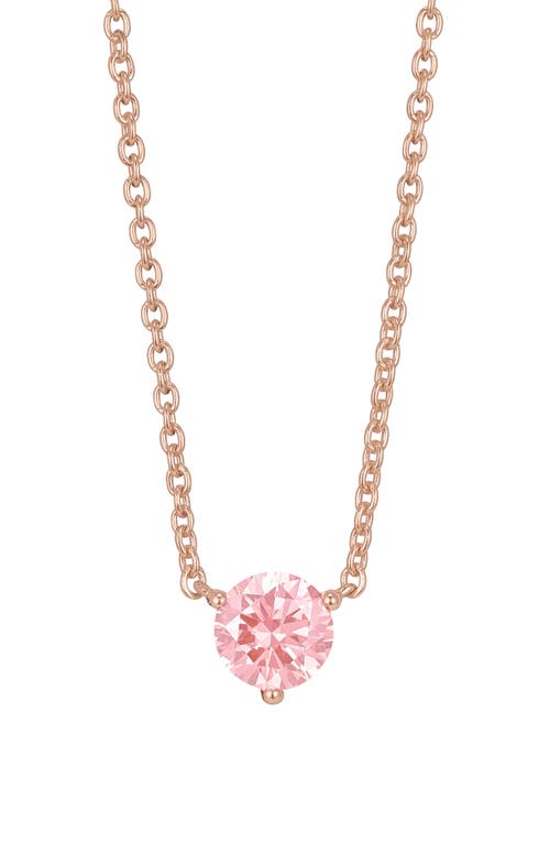 LIGHTBOX 1-Carat Lab Grown Diamond Necklace in Pink/14K Rose Gold at Nordstrom