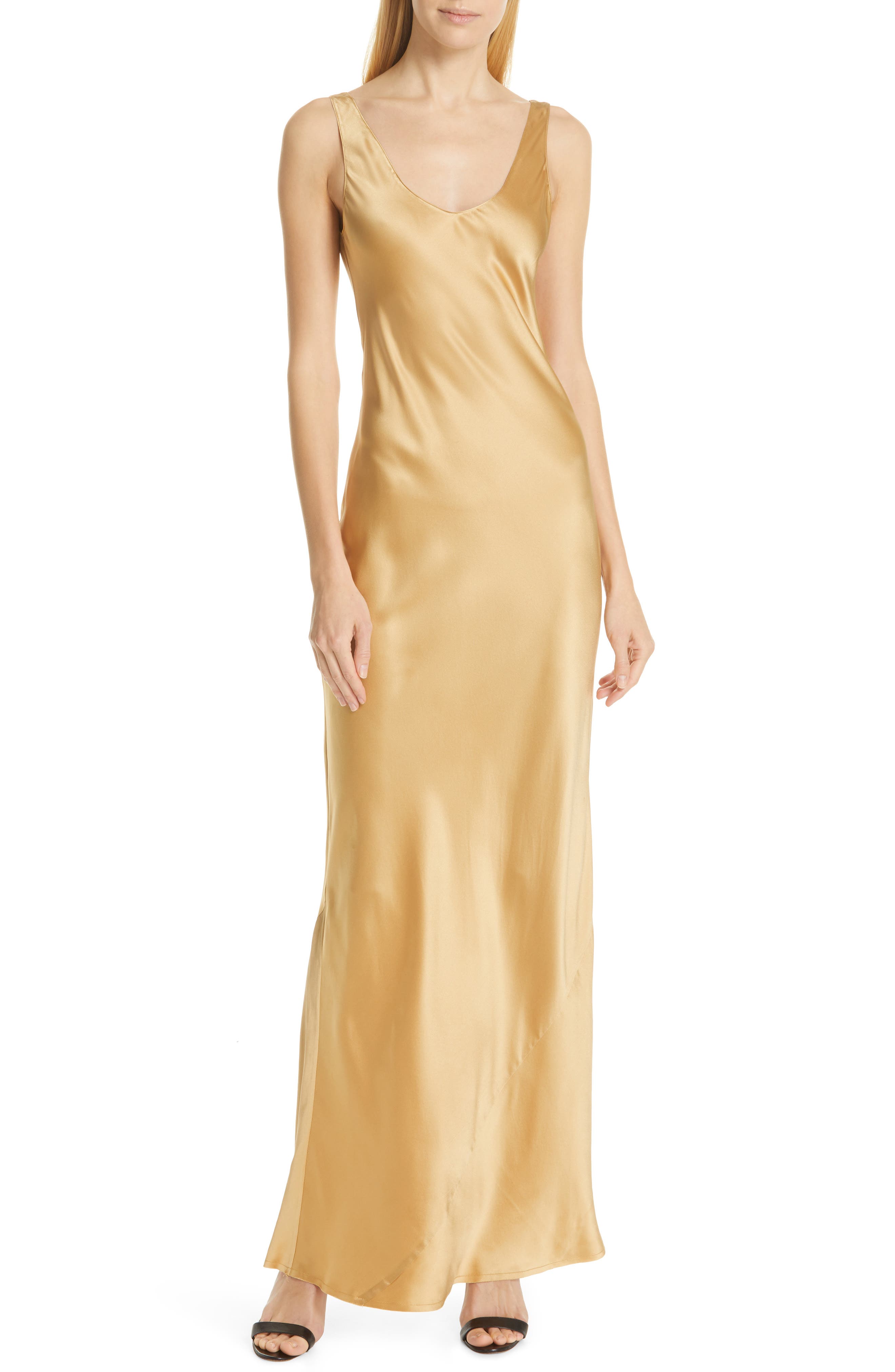 Nili Lotan Bazile Silk Evening Dress, Metallic