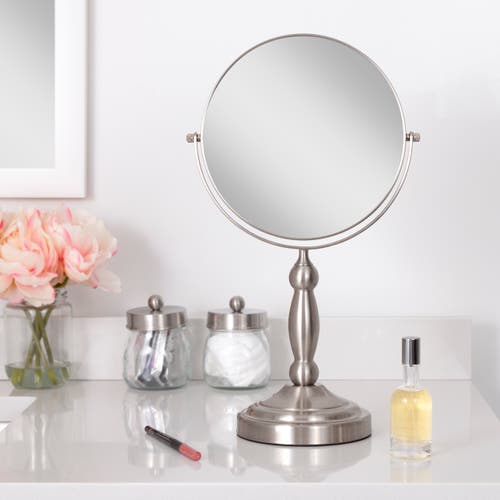 Zadro Makeup Mirror With 10x/1x Magnifications In Satin Nickel