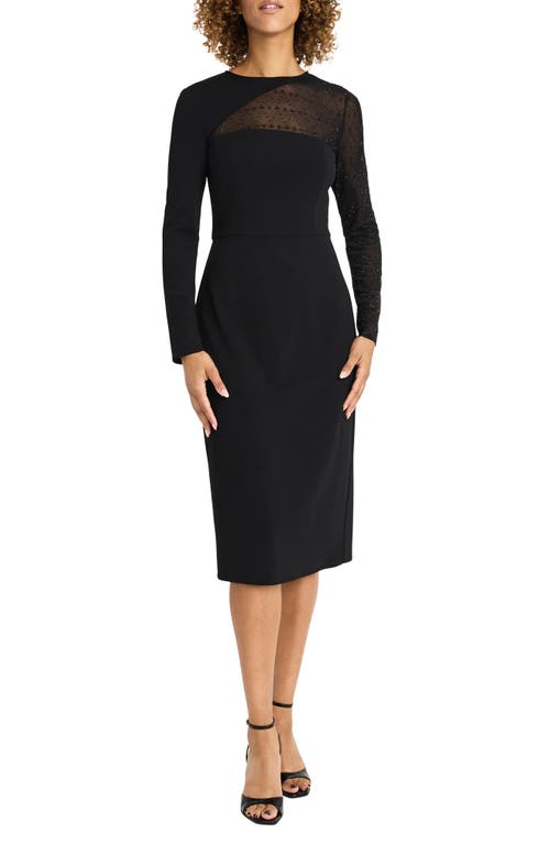 Maggy London Heat Fix Long Sleeve Sheath Dress in Black 