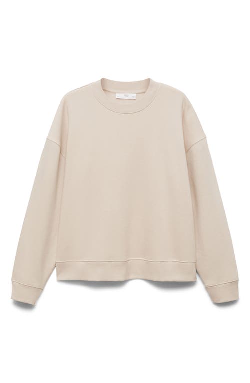 Shop Mango Cotton Blend Sweatshirt In Sand