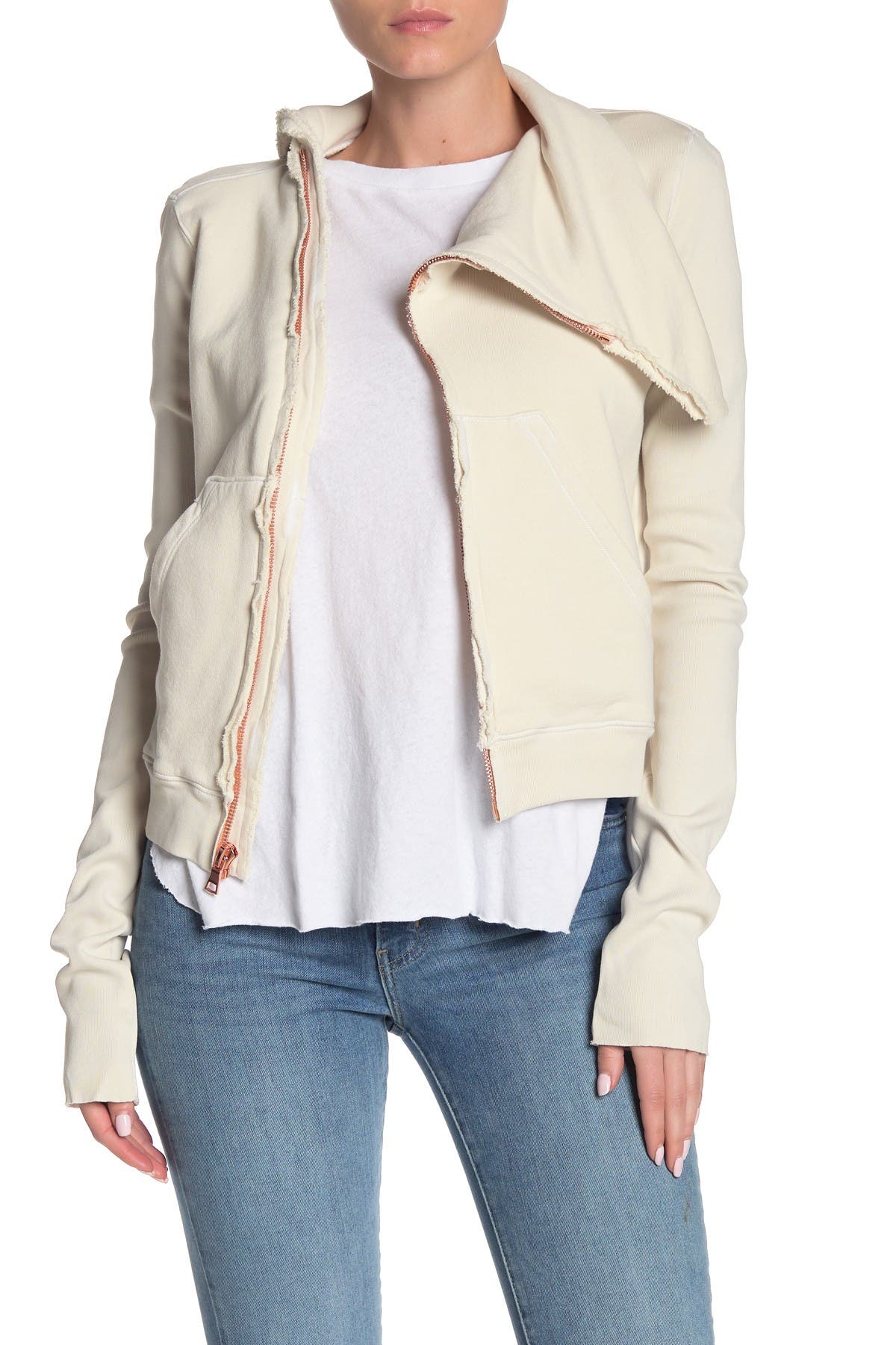 asymmetrical fleece jacket