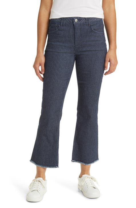 'Ab' Solution Pinstripe Kick Flare Jeans (Indigo Artisanal) (Nordstrom Exclusive) (Regular & Petite)
