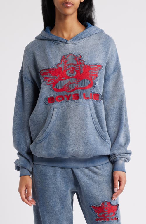 Boys Lie Stitch Me Up Interlock Racer Hoodie In Blue