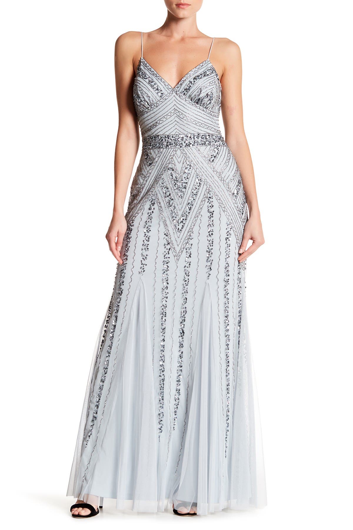 Marina Beaded Gown In Blue | ModeSens