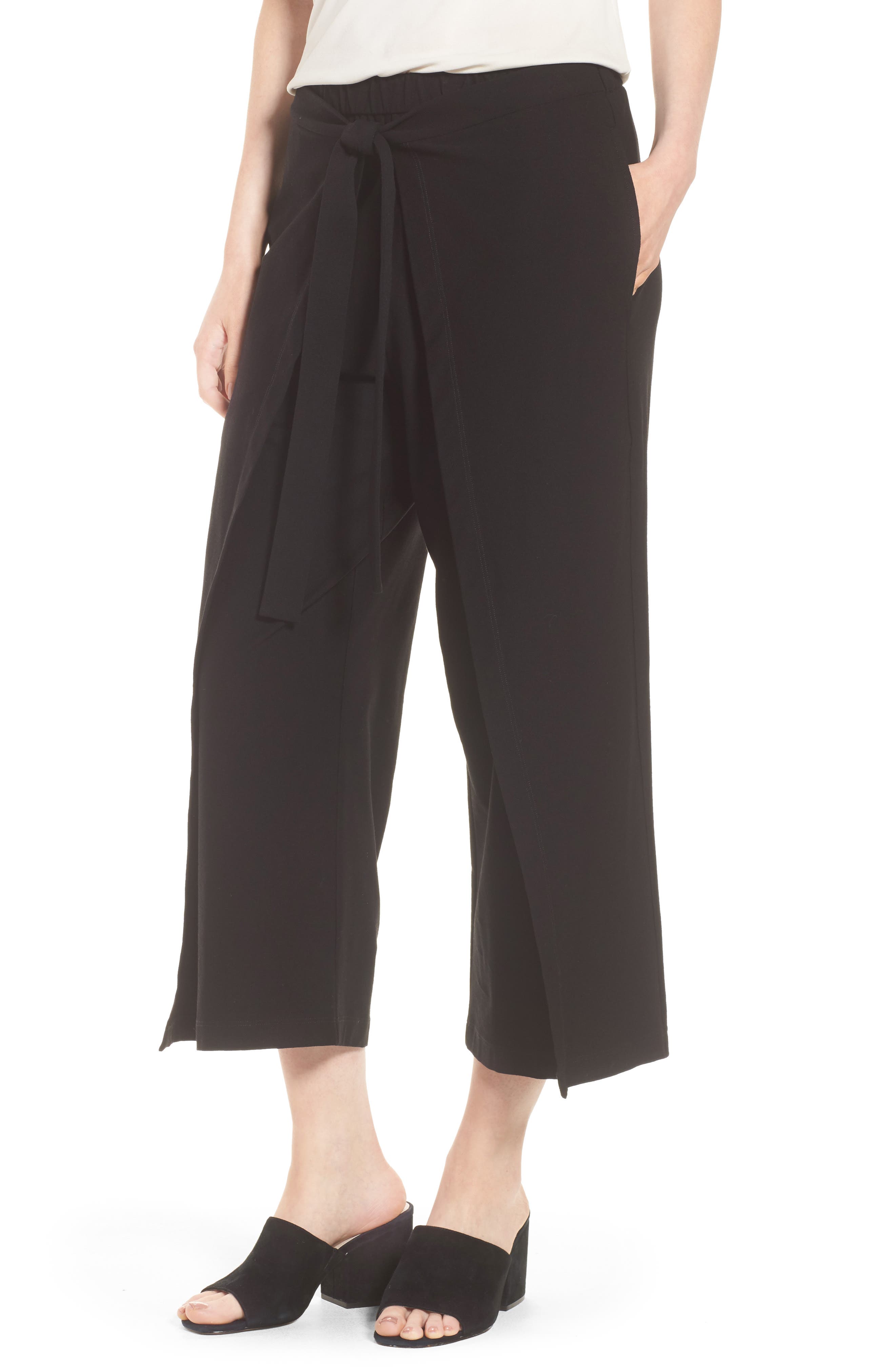 eileen fisher washable stretch crepe cropped pants
