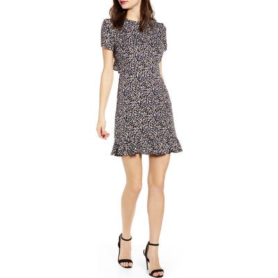 Leith Ruffle Open Back Minidress, Blue