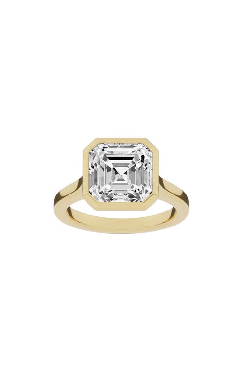 18K Gold Asscher Lab Created Diamond Solitaire Ring - 6.0 ctw in 18K Yellow Gold