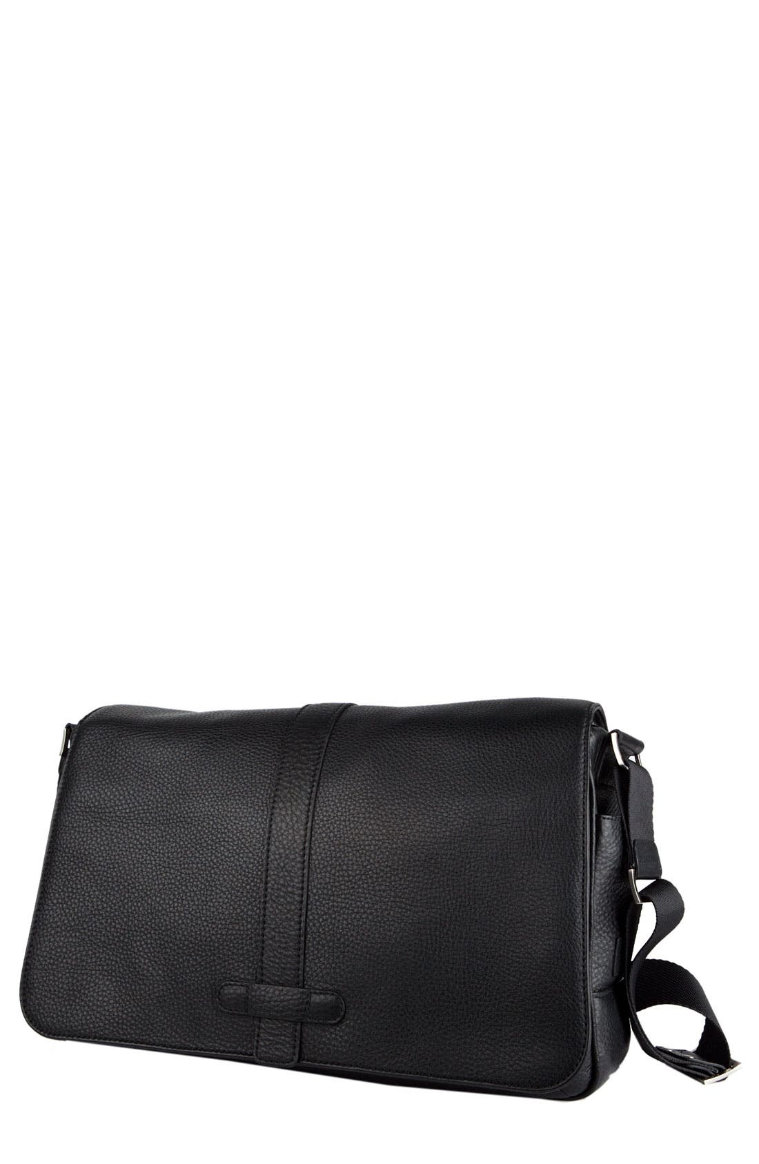 bosca leather messenger bag
