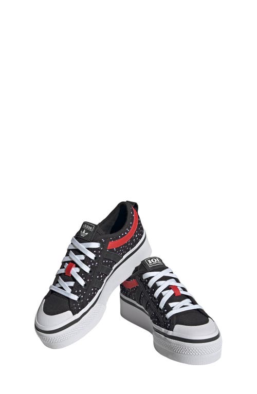 adidas x Disney Kids' '101 Dalmations' Sneaker in Black/Carbon/Red at Nordstrom, Size 6 M