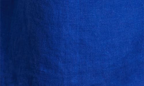 Shop Desmond & Dempsey Linen Flare Pajama Pants In Lazuli