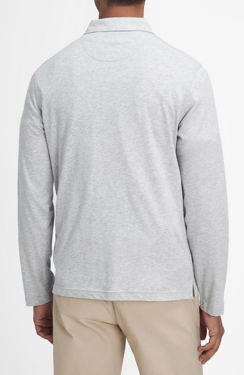 Shop Barbour Corpatch Long Sleeve Polo In Grey Marl