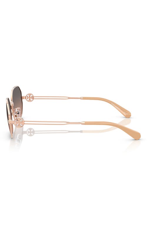 Tory Burch 55mm Gradient Irregular Sunglasses In Rose Gold