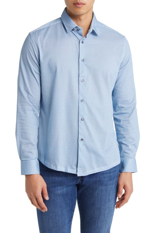 Stone Rose Hourglass Geo Dry Touch Performance Jersey Button-Up Shirt at Nordstrom