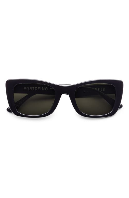 Shop Electric Portofino 52mm Rectangular Sunglasses In Gloss Black/grey Polar