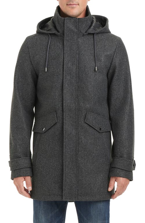 Vince Camuto Brushed Jacket with Removable Hood in Charcoal Grey 