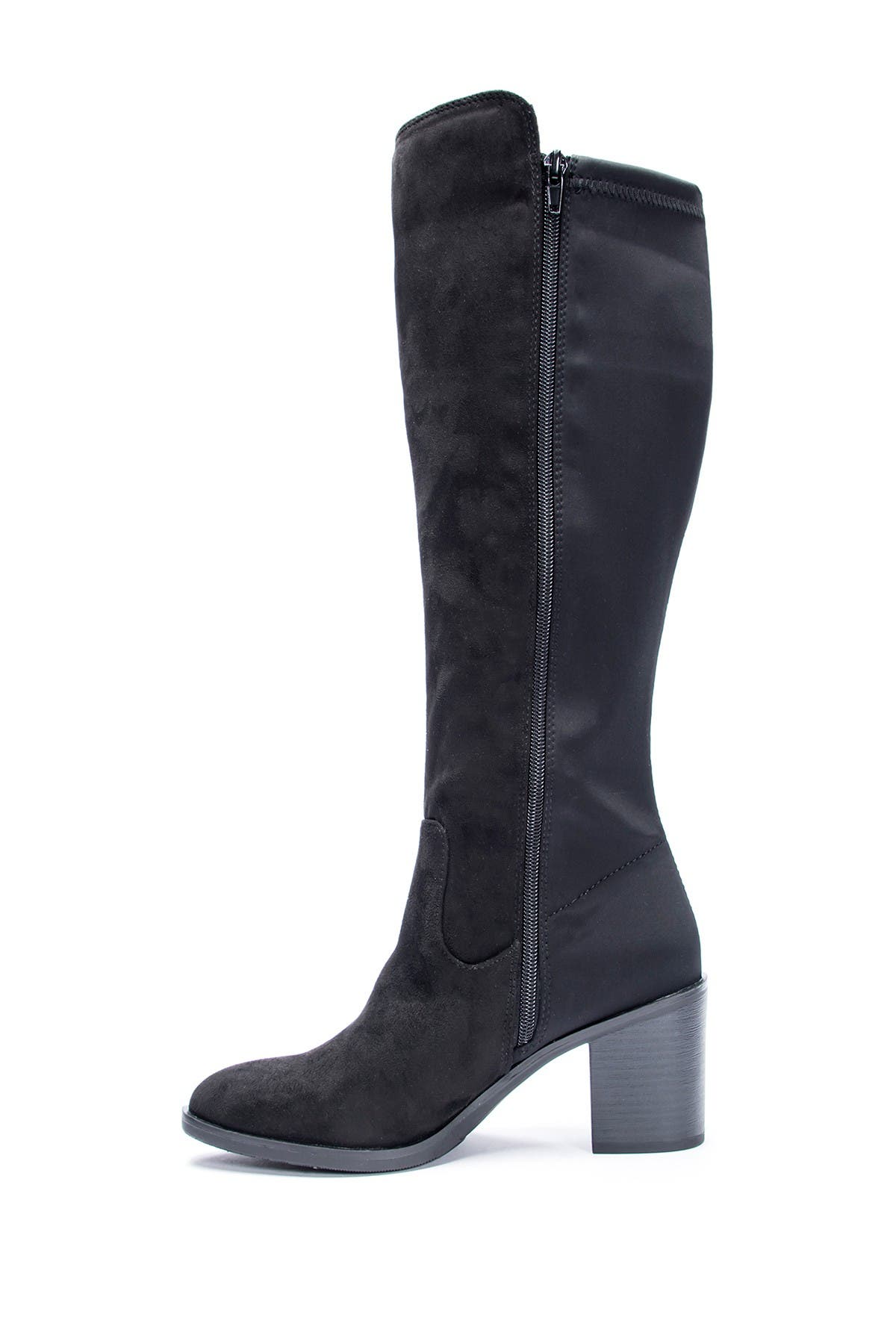 elasticated knee high boots