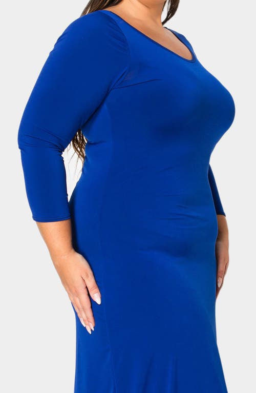 L I V D Ashe Long Sleeve Maxi Dress In Royal