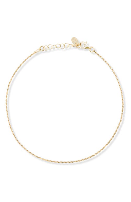 Rope Chain Anklet in Gold