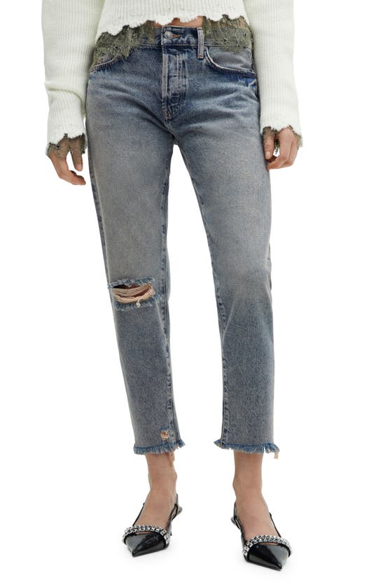 Mango Women's Low-rise Girlfriend Jeans In Medium Vintage Blue