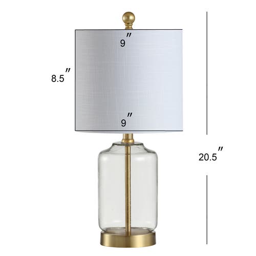 Jonathan Y Duncan Glass/metal Led Table Lamp In Clear/brass Gold