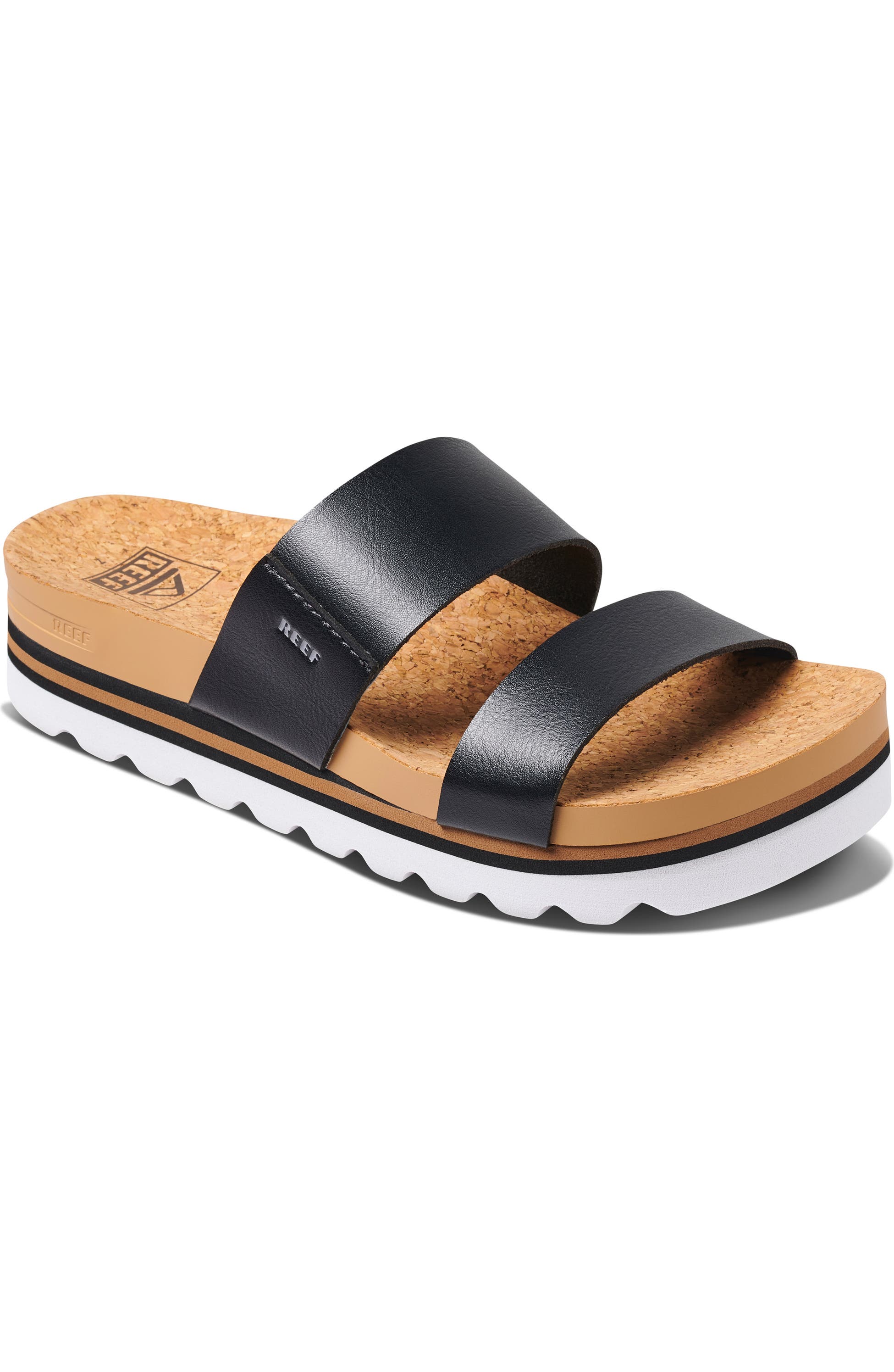 Reef Cushion Vista Hi Slide Sandal, Main, color, Black -