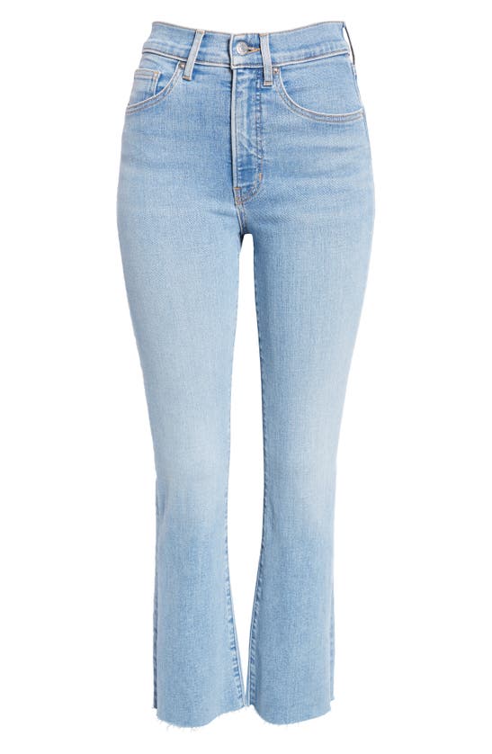 Shop Veronica Beard Carolina High Waist Raw Hem Skinny Ankle Flare Jeans In Nova